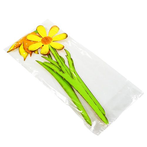 Floristik24 Havestik metalblomst orange, gul 47cm 4stk