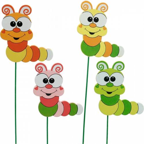 Artikel Havepæl Caterpillar Blomsterstav Forårsdekoration Sommerdekoration 16 stk