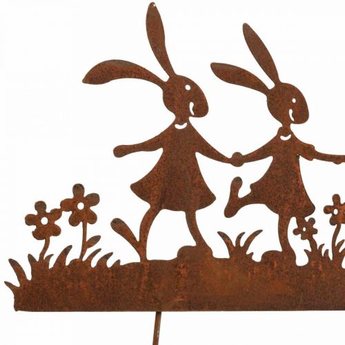 Floristik24 Havepæl rust påske, blomsterpæl kanin metal B40cm