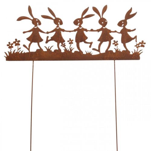 Floristik24 Havepæl rust påske, blomsterpæl kanin metal B40cm
