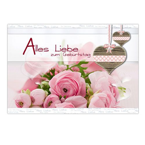 Floristik24 Fødselsdagskort &quot;Alles Liebe&quot; 6stk