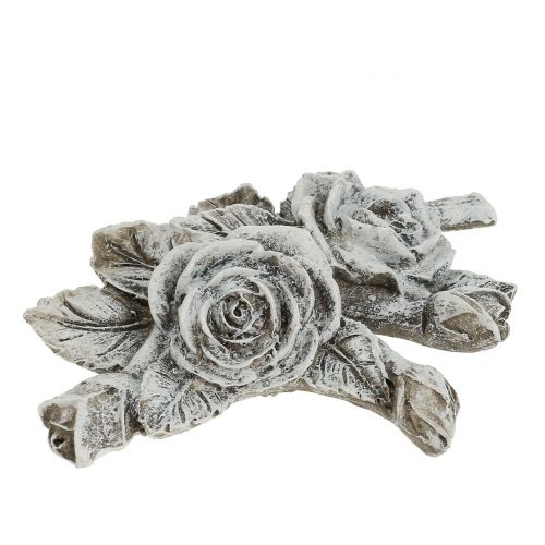 Artikel Rose til gravdekoration polyresin 10cm x 8cm 6 stk