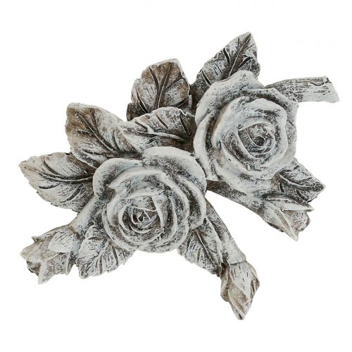 Artikel Rose til gravdekoration polyresin 10cm x 8cm 6 stk