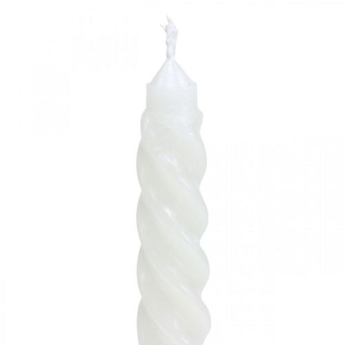 Floristik24 Snoede lys spirallys creme Ø2,2cm H30cm 2stk