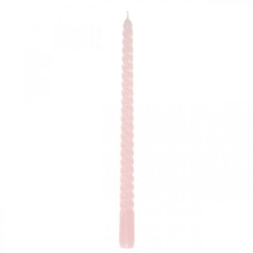 Snoede lys spirallys pink Ø2,2cm H30cm 2stk