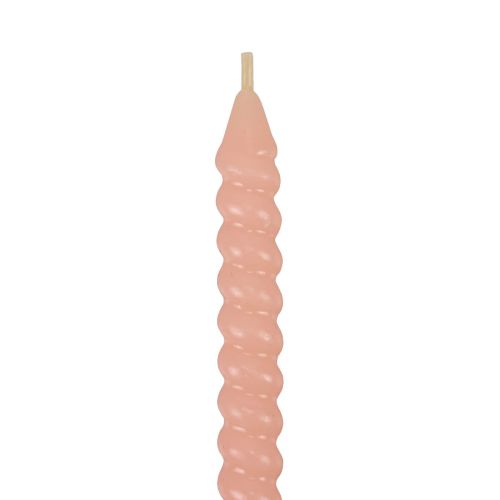 Artikel Snoede stearinlys spirallys lys pink Ø1,4cm H18cm 4 stk.