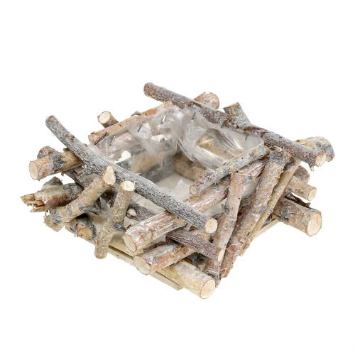 Floristik24 Birkegrener hvidvasket 23cm x 23cm H10cm