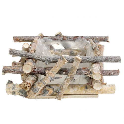 Floristik24 Birkegrener hvidvasket 23cm x 23cm H10cm