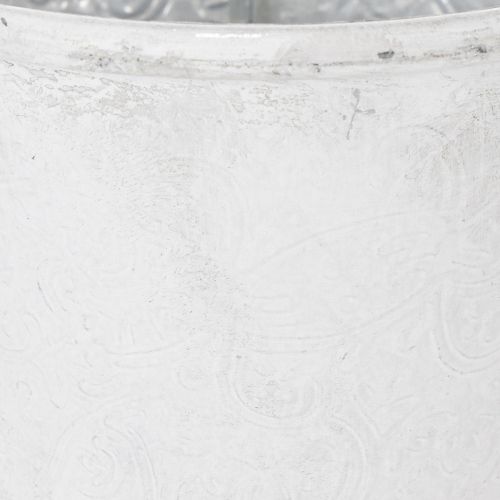 Artikel Prydplantekasse, metalplantepotte, hvid, Ø18,5 cm, H18 cm