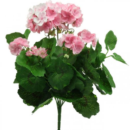 Artikel Geranium kunstig blomst Pink geranium busk kunstig 7 blomster H38cm