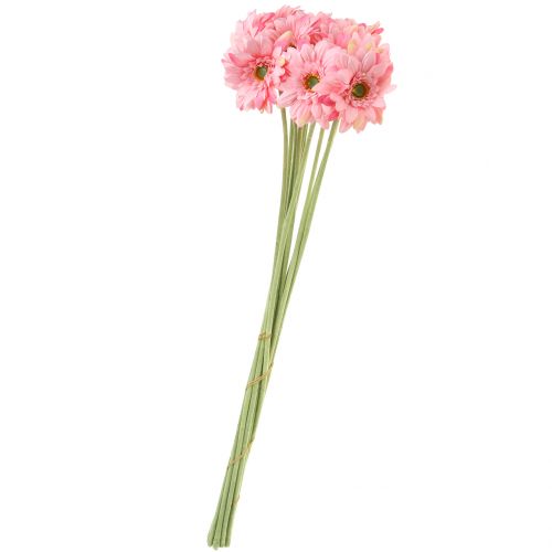 Floristik24 Gerbera lyserød kunstig 47cm 12stk