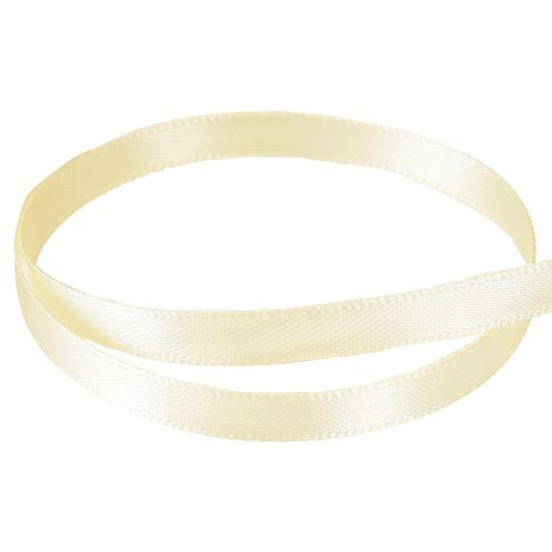 Artikel Gavebånd cremefarvet dekorativt bånd satinbånd 6mm × 50m