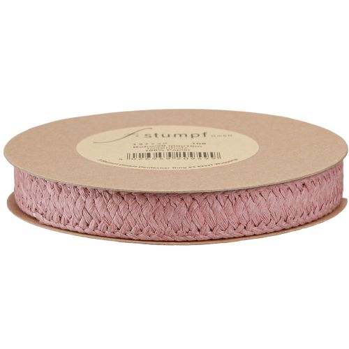 Artikel Gavebånd papir gammelt pink flettet papirbånd 20mm 10m