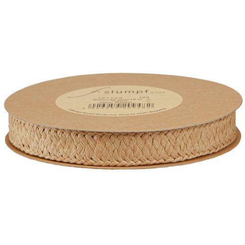 Artikel Gavebånd papir flettet naturpapir bånd 20mm 10m