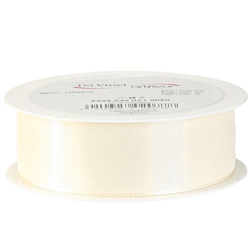 Artikel Gavebånd og dekorativt bånd taftbånd cremefarvet 40mm 50m