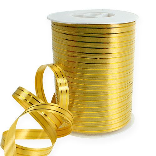 Floristik24 Splitbånd 2 guldstriber på guld 10mm 250m