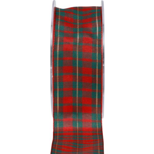 Artikel Gavebånd skotsk ternet pyntebånd rød grøn 40mm 15m