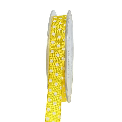 Floristik24 Gavebånd med gule prikker 15mm 20m