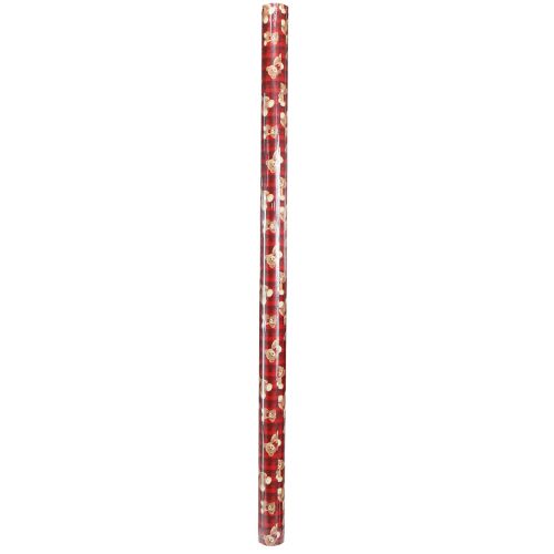 Artikel Indpakningspapir fødselsdags bamse rød ternet 70x200cm