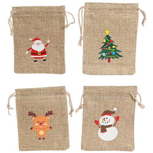 Artikel Gavepose Jule jutepose natur 10×13cm 8stk