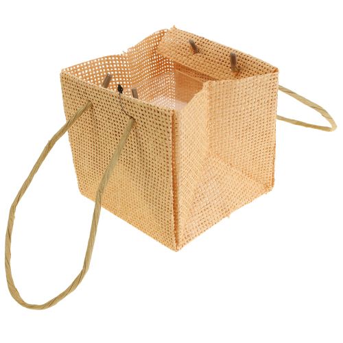 Artikel Gaveposer vævet med hanke vanilje orange pink 10,5cm 12 stk
