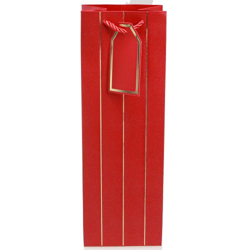 Artikel Gavepose flaskepose papir rødguld 9×12×36cm 1 stk