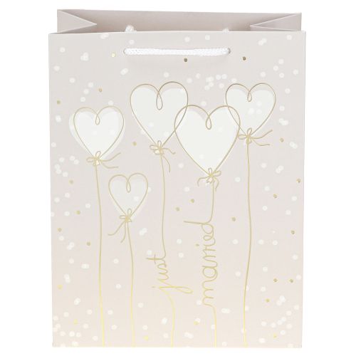 Artikel Gavepose “just gift” gavepose med hanke beige 18×10×23cm 2stk