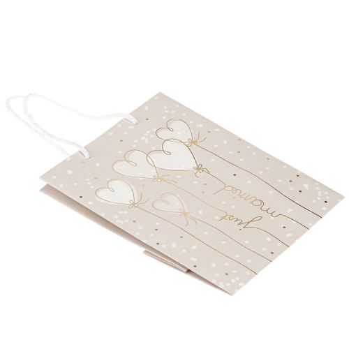 Artikel Gavepose “just gift” gavepose med hanke beige 18×10×23cm 2stk
