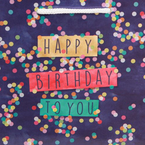 Artikel Gavepose fødselsdag “Happy Birthday” papir 18×10×23cm 2stk