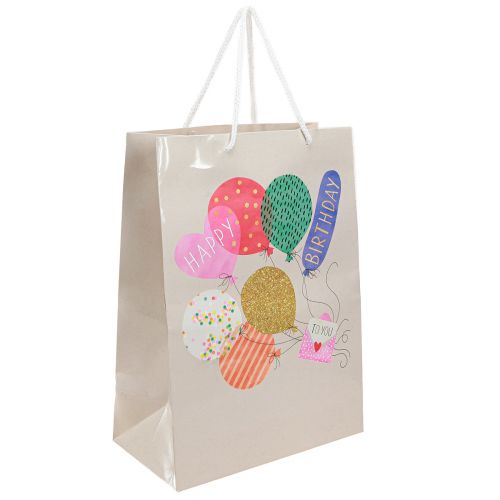 Floristik24 Gavepose “Happy Birthday” fødselsdagspose papir 26×14×36cm 2stk