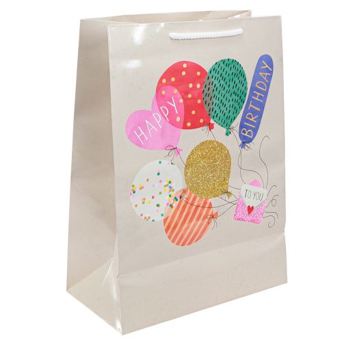 Artikel Gavepose “Happy Birthday” fødselsdagspose papir 26×14×36cm 2stk