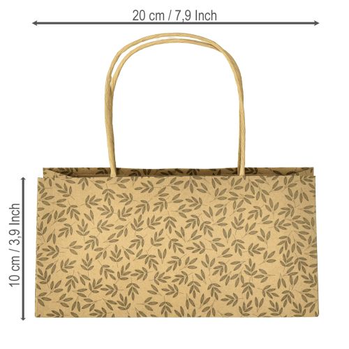 Artikel Gavepose papir naturlige brune blade 20×10×10 cm 6 stk.