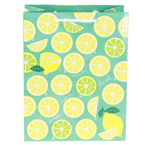 Artikel Gavepose papir citronpose med hanke 18×10×23cm 2stk
