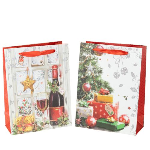Artikel Julegavepose 8cm x 18cm H24cm sæt med 2 stk