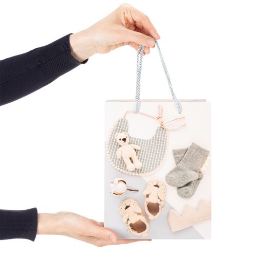 Artikel Gavepose til baby dreng - Ideel til babygaver ved fødslen - 23 cm - 2 stk.
