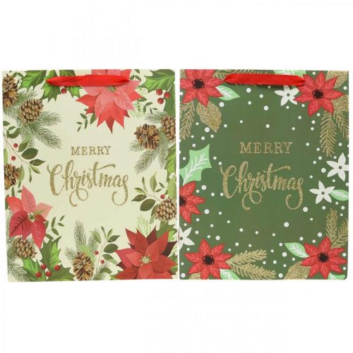 Floristik24 Gaveposer Julegavepose Merry Christmas 32x26cm 2stk