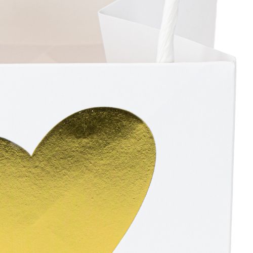 Artikel Gaveposer med hanke hvidguld papir 8,5×8,5×8cm 12 stk