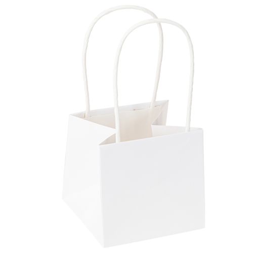 Artikel Gaveposer med hanke hvidguld papir 8,5×8,5×8cm 12 stk