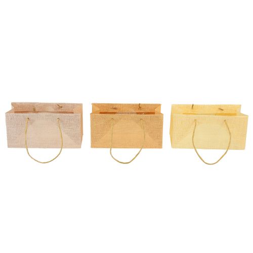 Artikel Gaveposer vævet papir vanilje orange pink 20×10×10cm 6stk