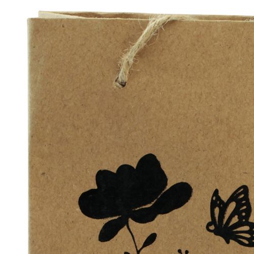 Artikel Gaveposer med hanke papir natursort 12×15cm 6 stk