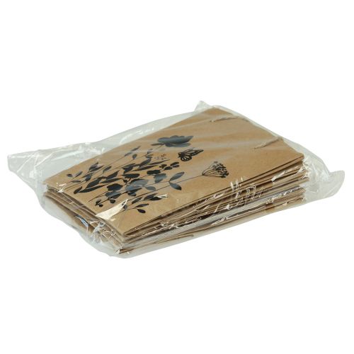 Artikel Gaveposer med hanke papir natursort 12×15cm 6 stk