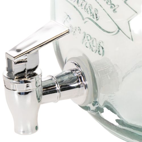 Drikkedispenser i glas med tappehane og 4 drikkeglas, H25,5 cm | Floristik24.dk
