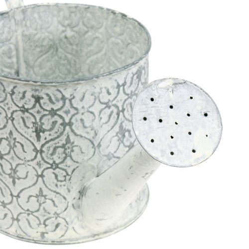 Plantekasse vandkande galvaniseret cremevasket Ø13cm H13cm | Floristik24.dk