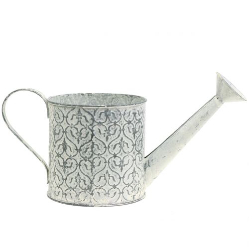 Plantekasse vandkande galvaniseret cremevasket Ø13cm H13cm | Floristik24.dk