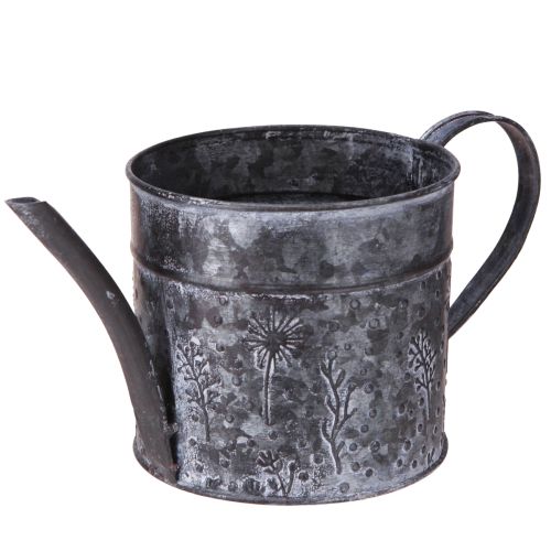 Floristik24 Vandkande metal dekoration grå blomster sort Ø13cm H13cm