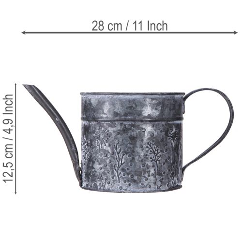 Artikel Vandkande metal dekoration grå blomster sort Ø13cm H13cm