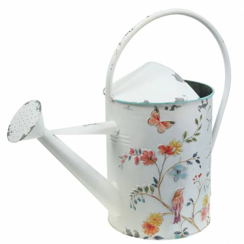 Floristik24 Dekorativ vandingskande med blomstermønster og sigermetal Ø21,5cm H43cm