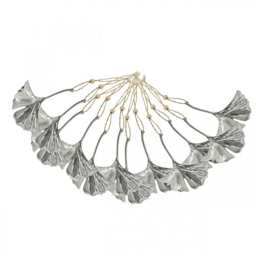 Floristik24 Dekorativt vedhæng ginkgo blad, metal dekoration, advent, efterår dekoration sølv L12cm 12stk