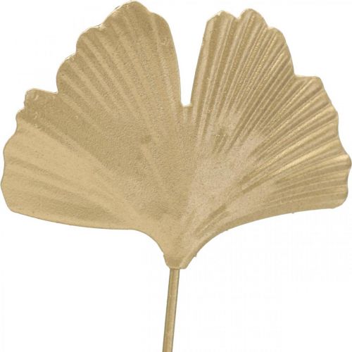 Floristik24 Ginkgo gren metal dekorationsstik Ginkgo Golden 14×28cm 6 stk