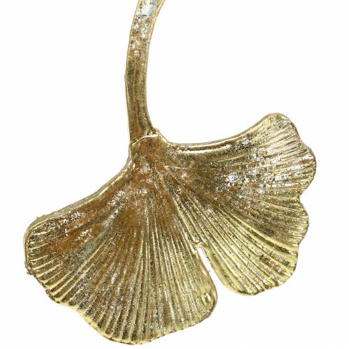 Floristik24 Dekorationsbøjle Ginkgo bladglas guld 8cm × 10cm 2stk